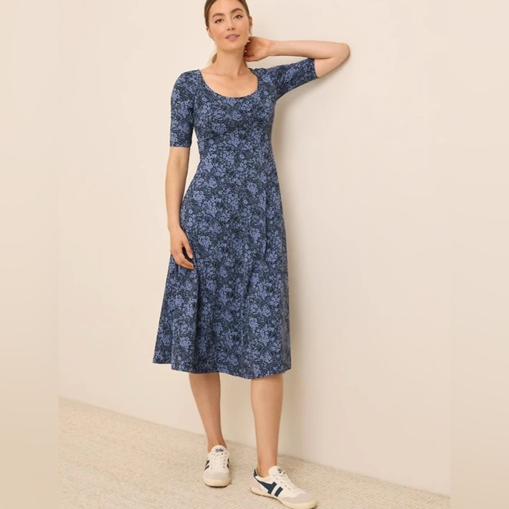New Pact Organic Scoop Neck Fit N Flare Dress